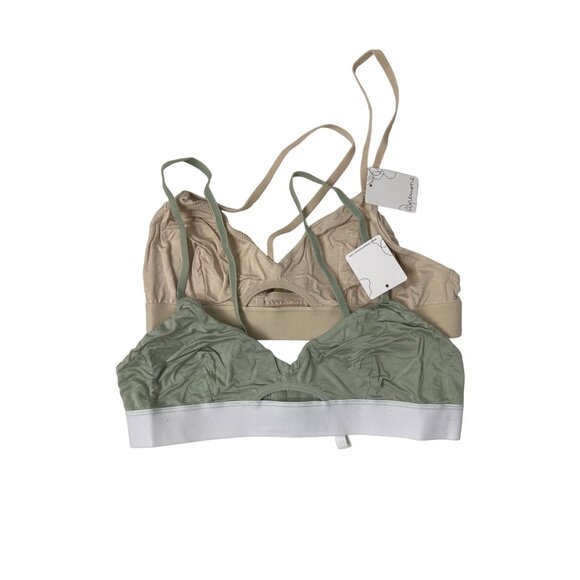 Anemone Jersey Bralette Bundle In Nude & Sage - Picture 1 of 6